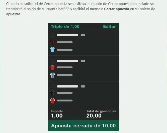 Boleto de ejemplo con una apuesta cerrada en bet365