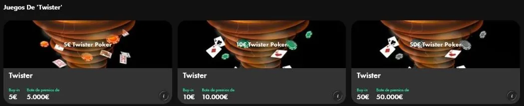 Torneos Twister de bet365 Póker